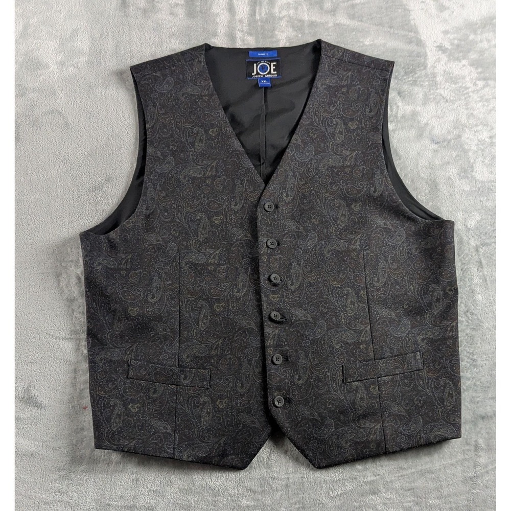 Joseph Abboud Vest Mens 2XL Paisley Slim Fit Waistcoat Lined Formal Wedding